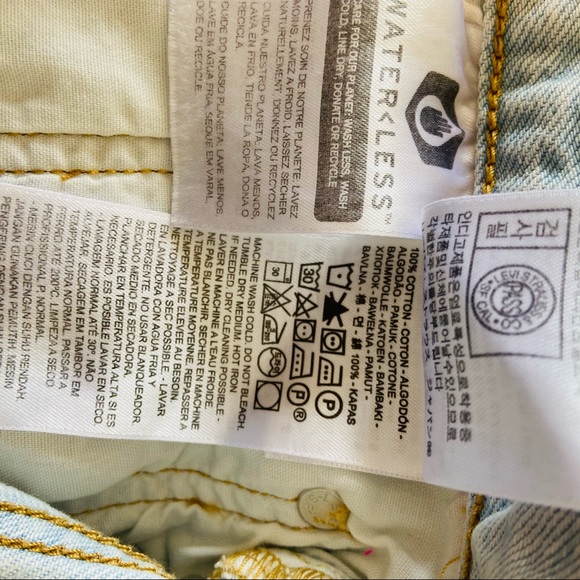 New Levi’s 501 High waisted light wash denim button fly shorts jean cutoff - Picture 11 of 12